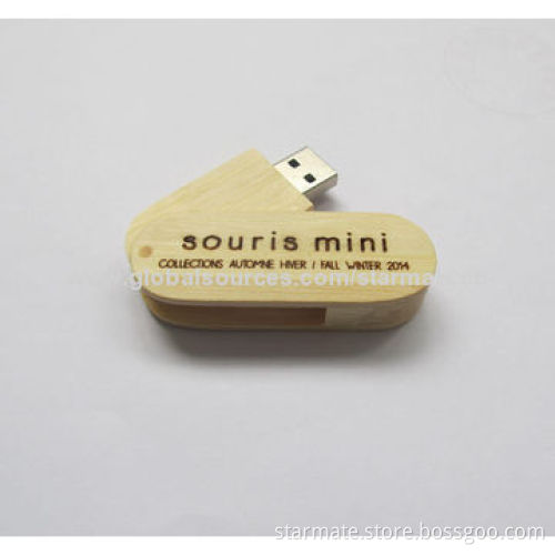 Swivel Wooden USB Flash Drive